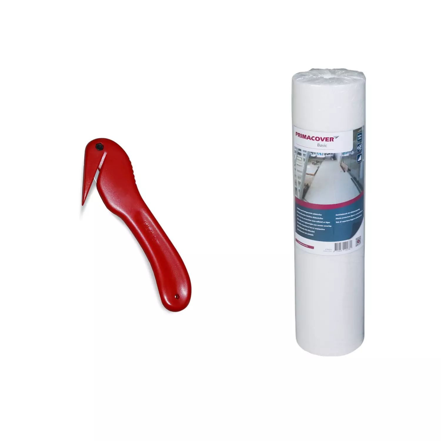 PrimaCover 900275 Basic Zelfklevend Afdekvlies incl. Snijmes voor folie en afdekvlies - Rood