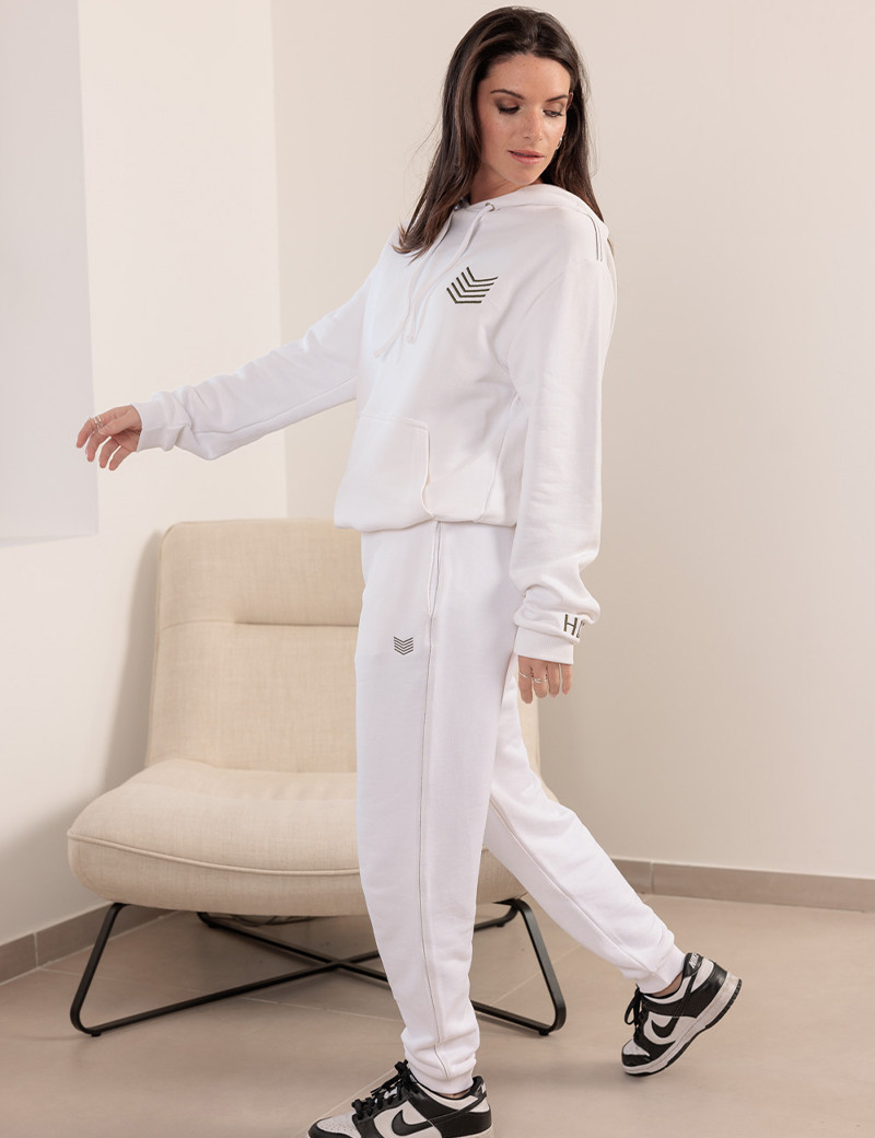 HBT COTTON | CARLOS PANTALON JOGG MIXTE BLANC