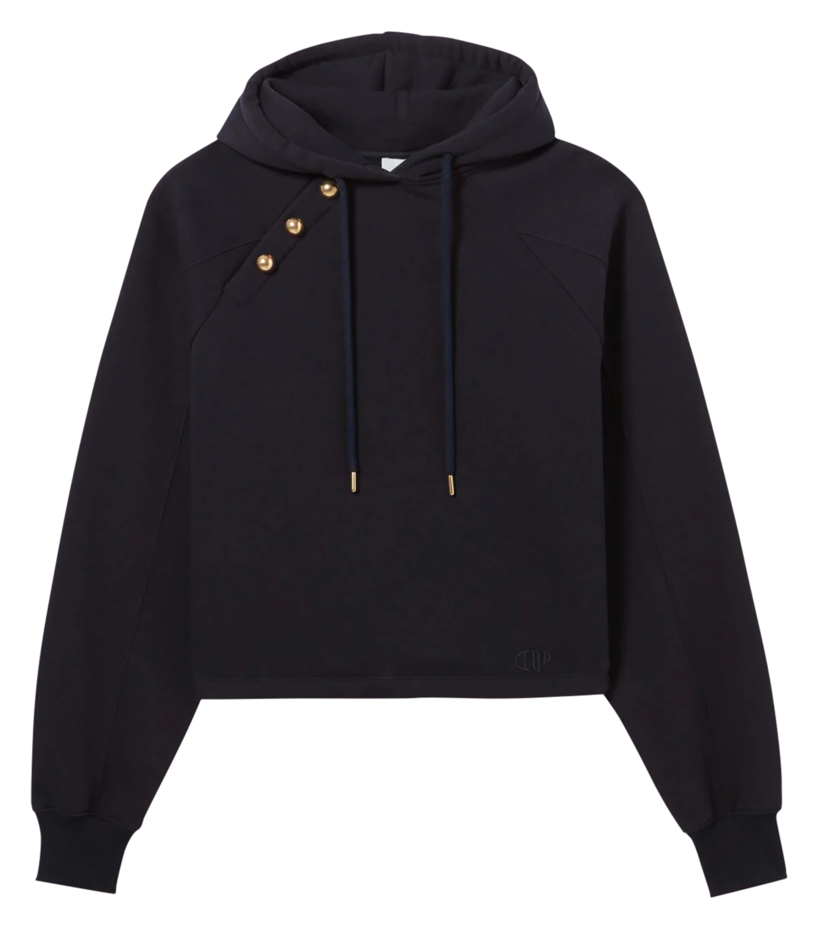 Sweat col capuche en coton mélangé | Bleu