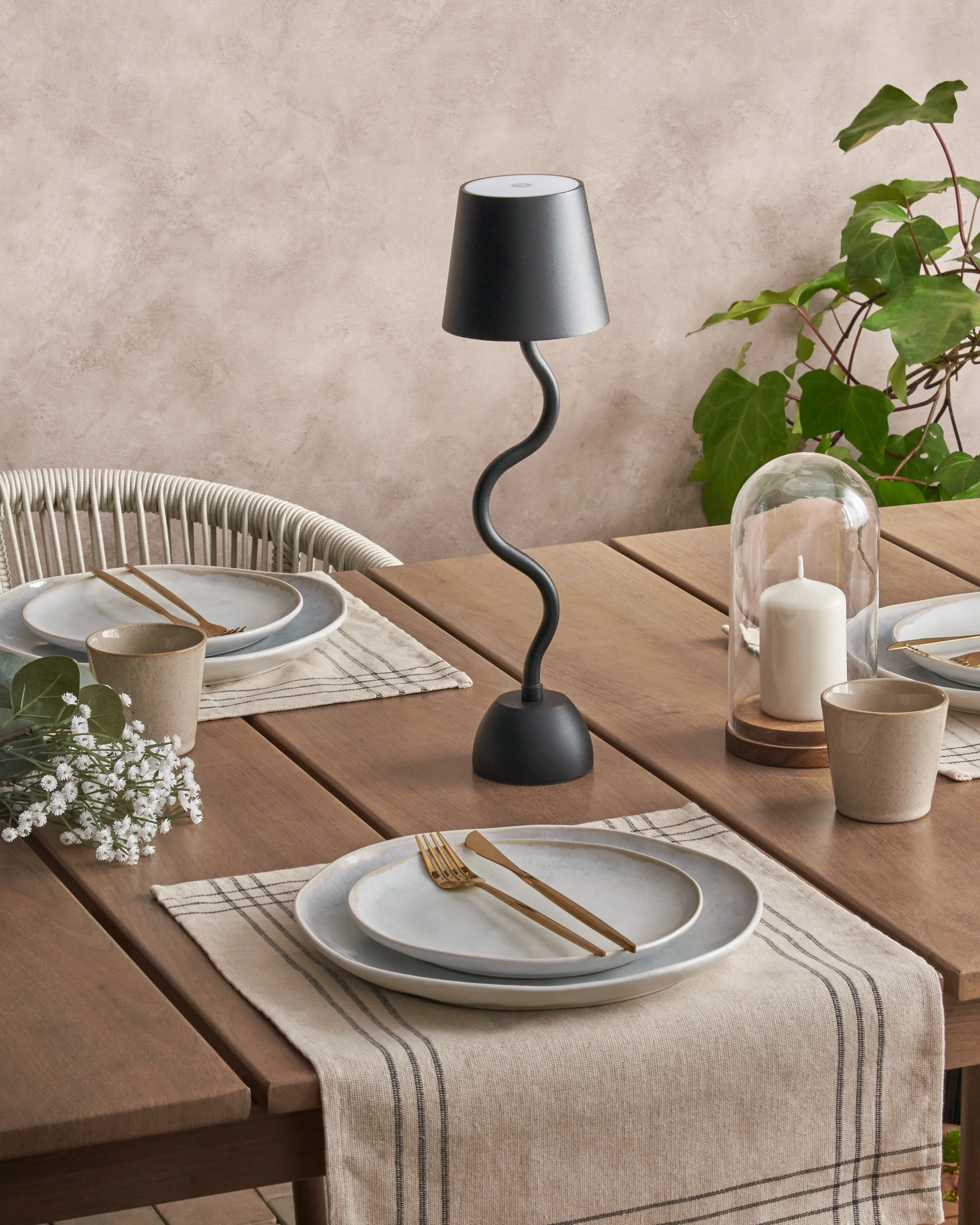 LED draadloze tafellamp VOUGA met dimmer Metaal Zwart