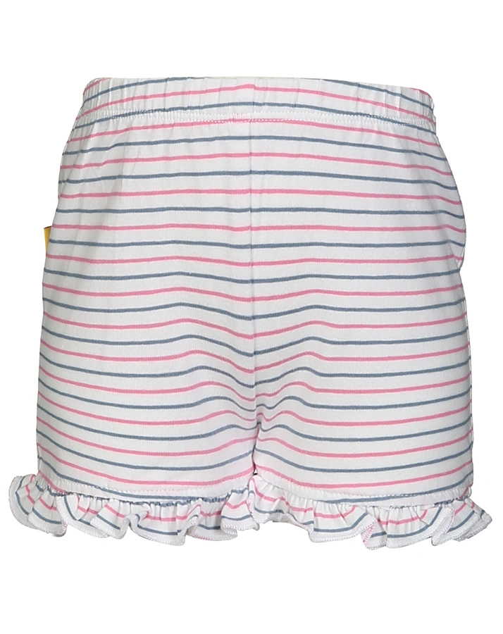 Shorts RUFFLES gestreift in pink/grau