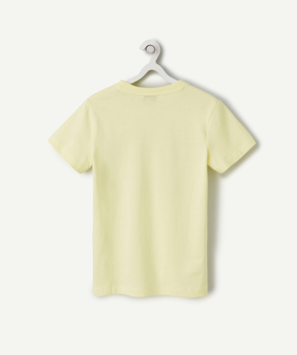 T-SHIRT MANCHES COURTES GARÇON 100% COTON JAUNE THÈME CAMPUS