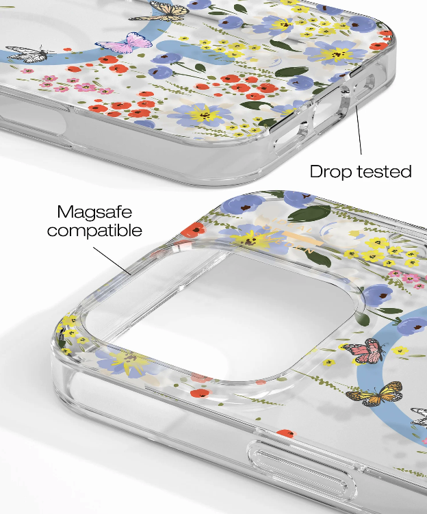 iPhone 16 Pro MagSafe Hardcase Hülle Clear Case Recycled (IDCLCMS-I2461P-532) - Artistic Garden
