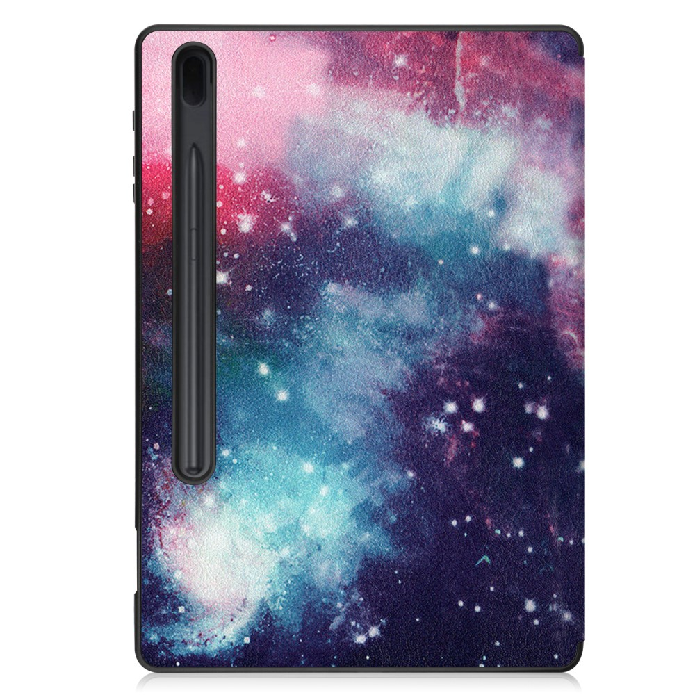 Samsung Galaxy Tab S7 FE 5G Leder Tasche Smart Cover Schutzhülle   S-Pen Halterung - Galaxie