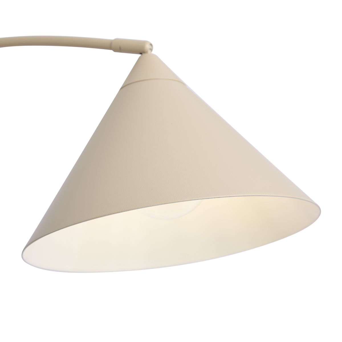 Retro vloerlamp beige met witte binnenkant - Triangolo
