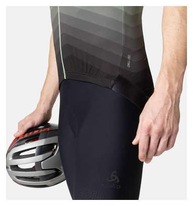 Maillot Manches Courtes Zippé Odlo Zeroweight Vert / Noir