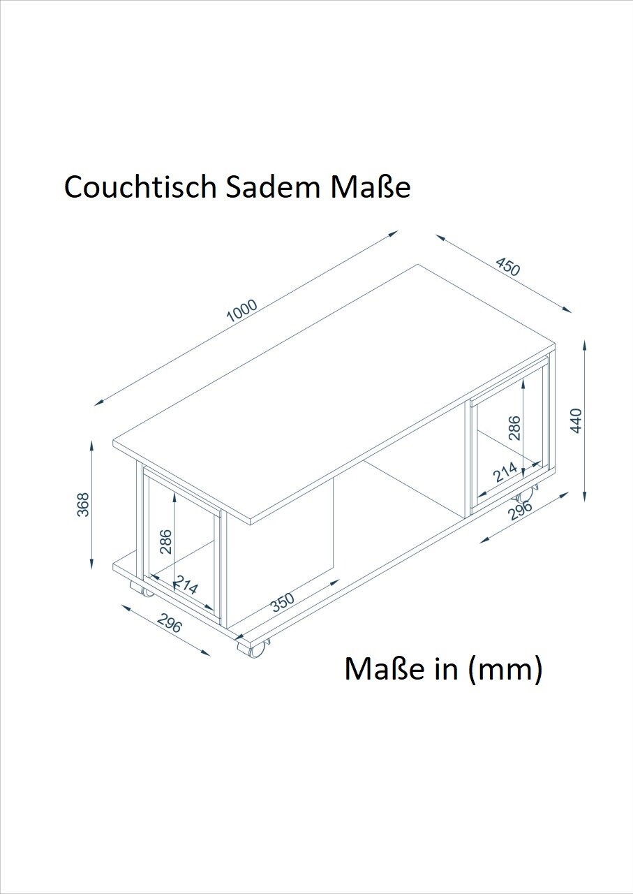 Couchtisch Sadem WeißWalnuss