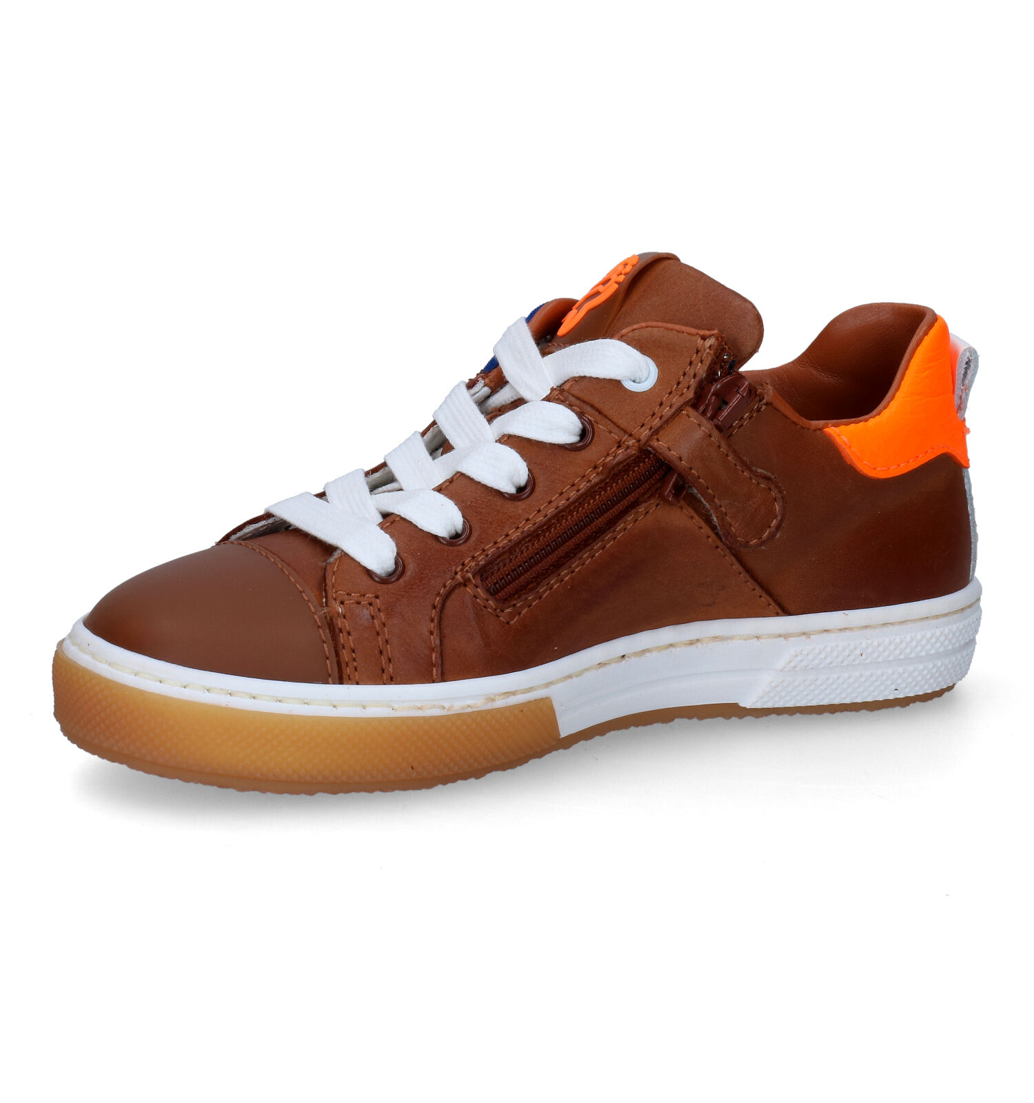 Rits/veterschoenen cognac