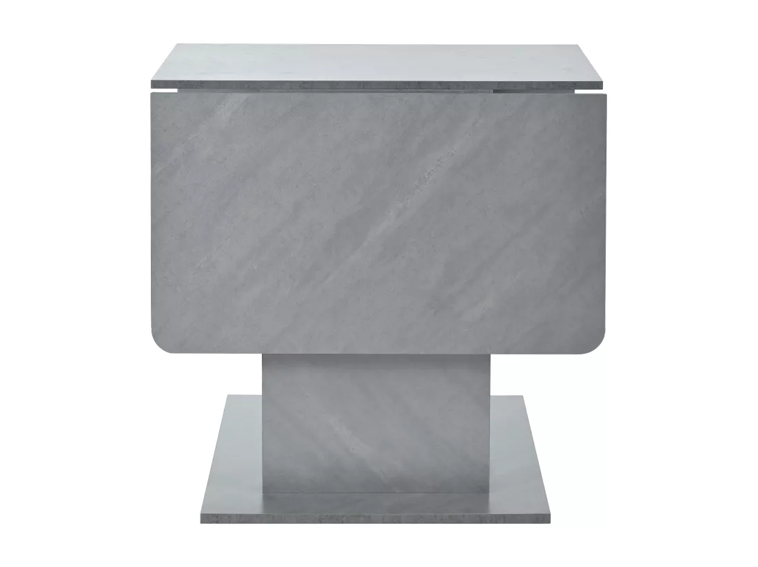 Table à manger pliable avec 2 portes et 1 niche - 50/140 x 78 x 75.6 cm - LEDs - Bois MDF - Gris
