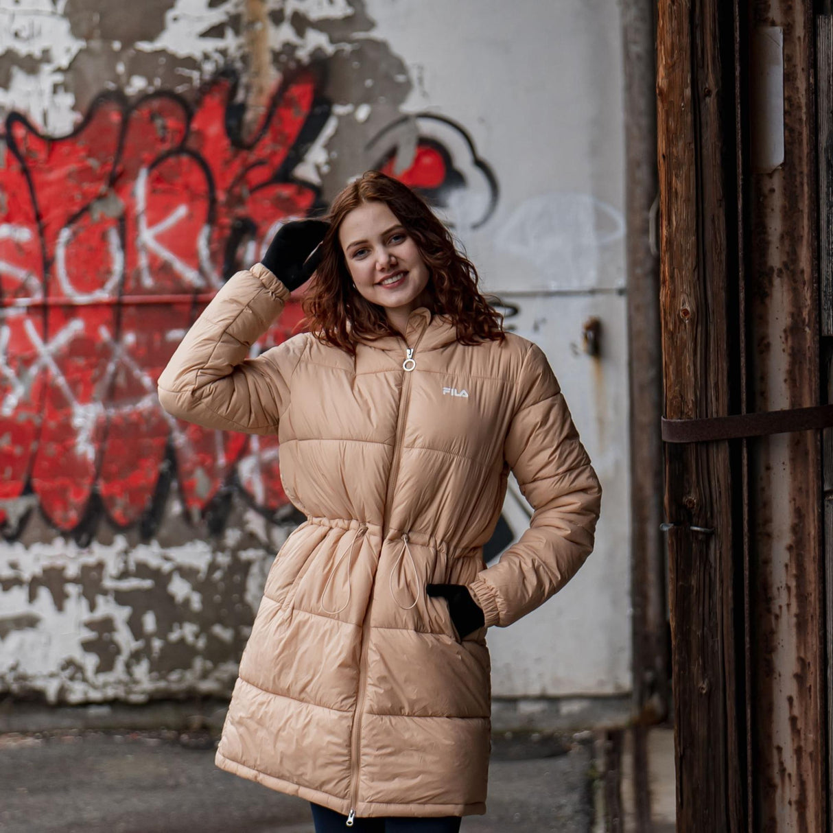 FILA<br>WOMEN EMBLA long hooded puff jacket
