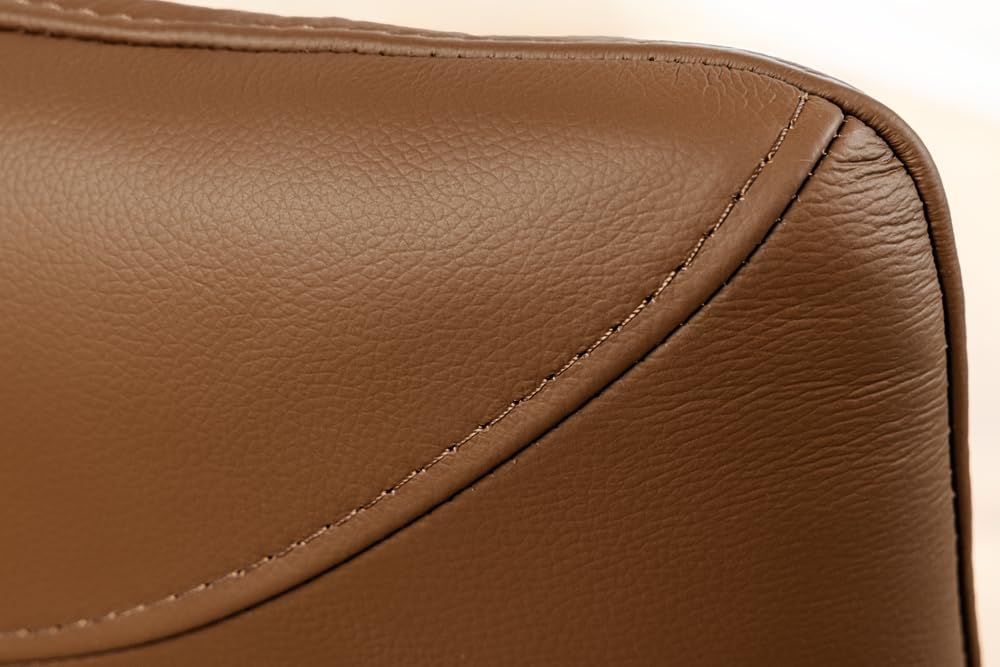 Riess Ambiente Drehbarer Design Stuhl Signature - Cognac - Echtleder 360° Armlehnstuhl mit Federkern schwarzes Metall modern
