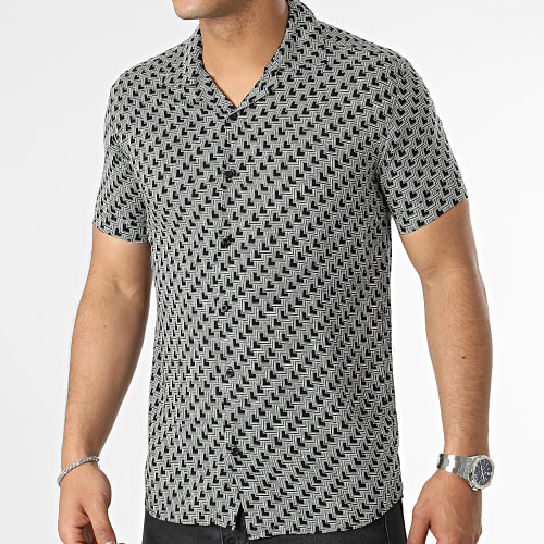 Chemise Manches Courtes Noir Vert