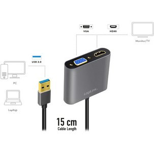 Carte graphique USB 3.0 - HDMI/VGA, noir