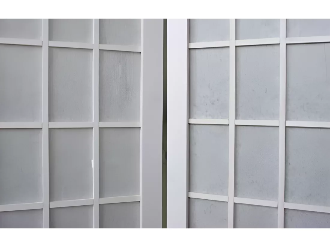Paravent 6 panneaux pans bois blanche 264 x 2.2 x 175 cm PAR06060