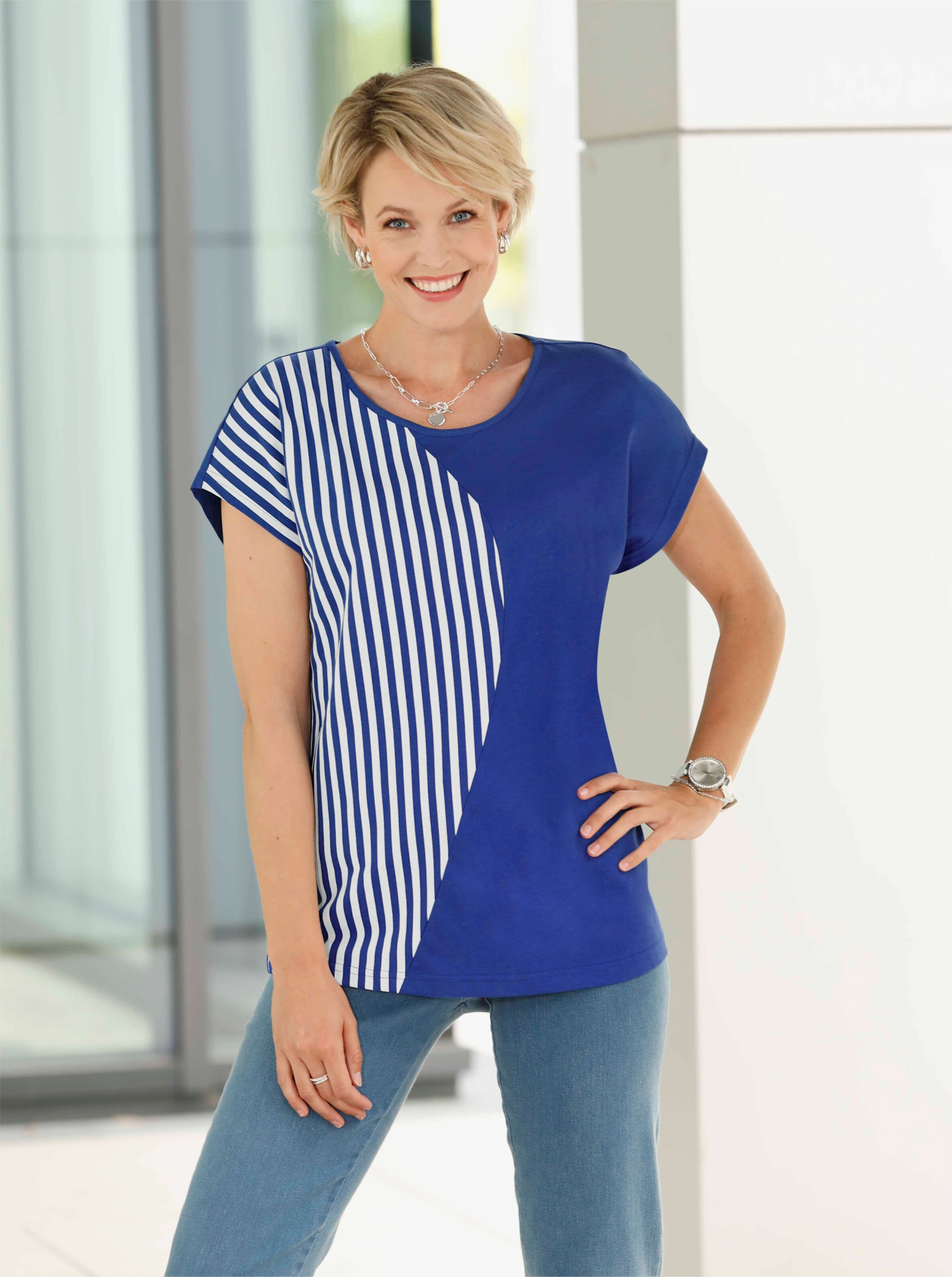 Streifenshirt aus reiner Baumwolle