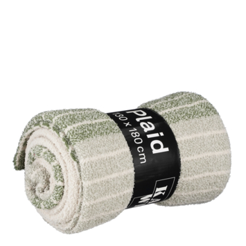 Plaid streep l.groen - l180xb130cm