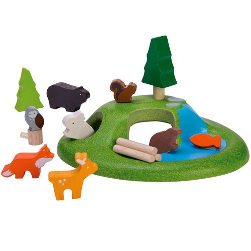 Plan toys houten bosdieren set