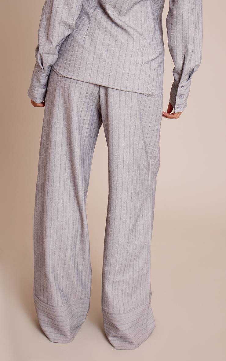 Moss Grey Pantalon Tissé À Fines Rayures Gris Clair Avec Cordon De Serrage Tall