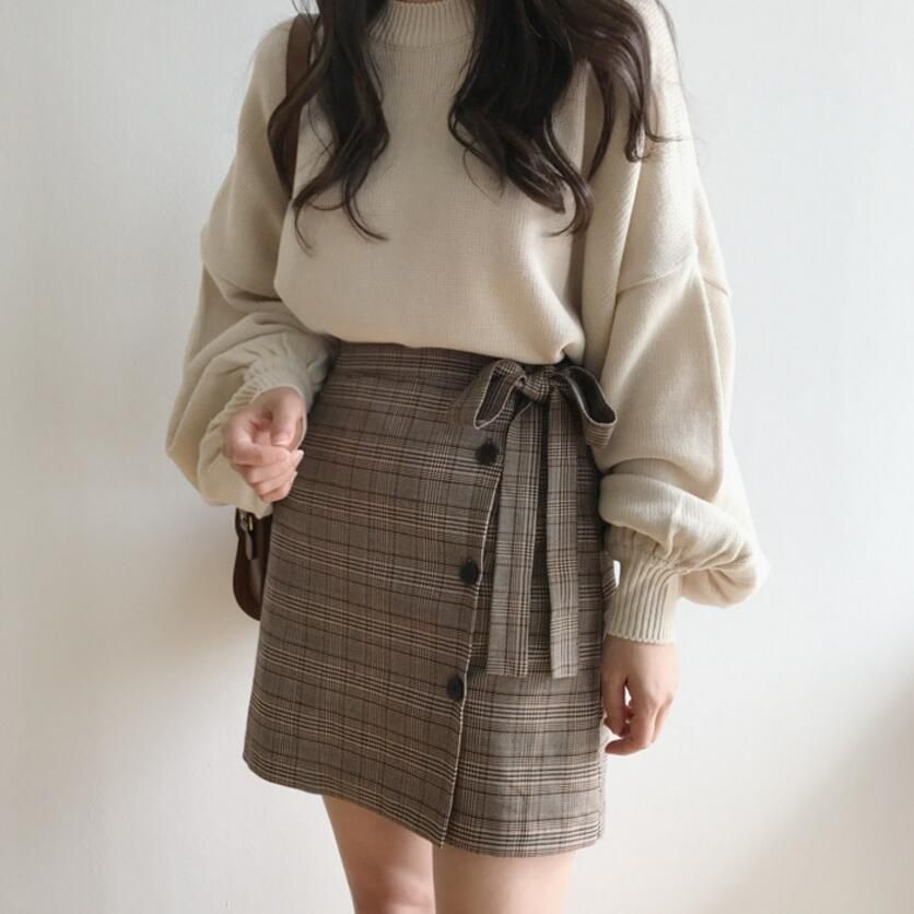 Brigitte - Minirok met hoge taille en strik