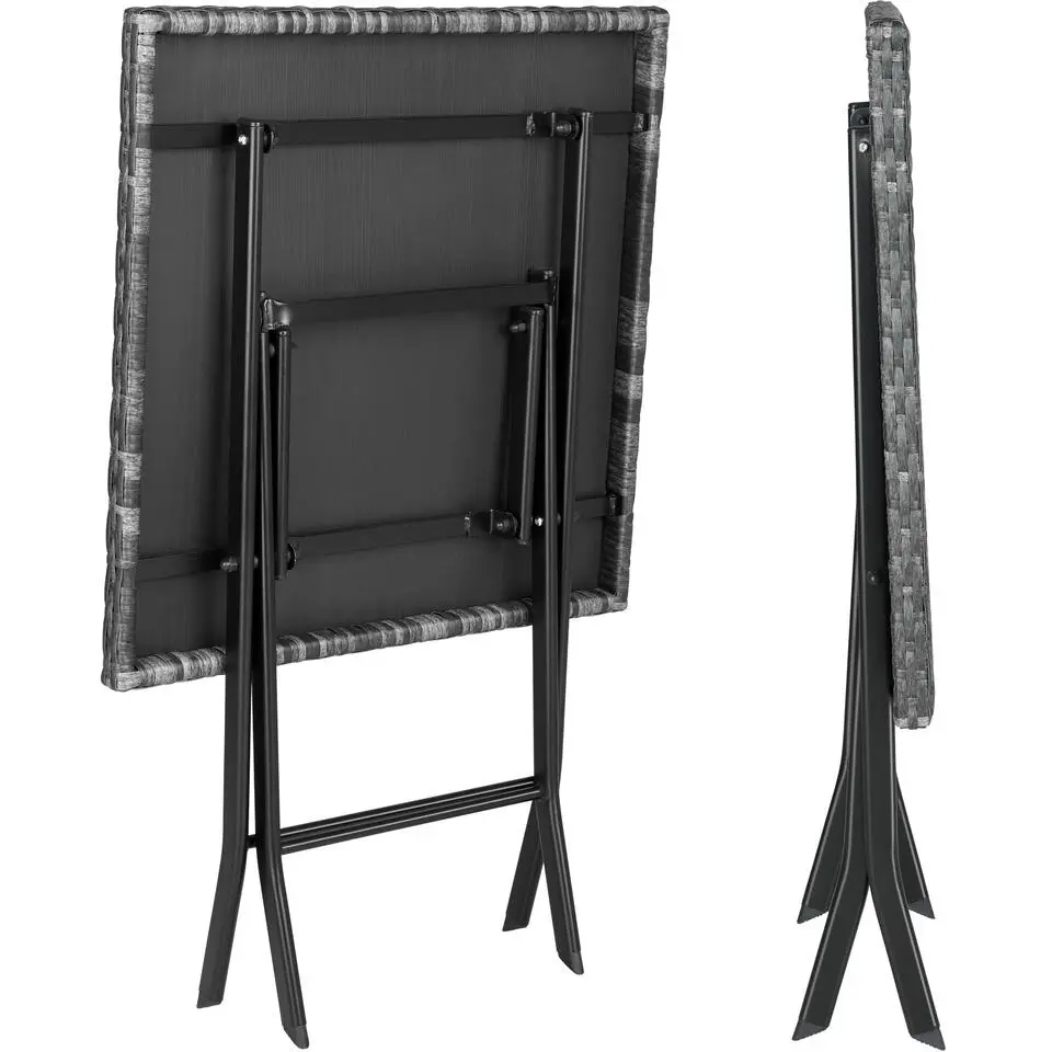 tectake Wicker balkonset Trevi, Grijs