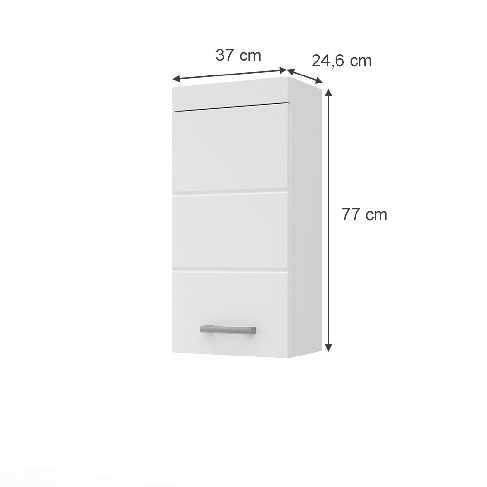 Vicco Hängeschrank Badschrank Badezimmermöbel Luna Weiß Skandi 37x77 cm Badezimmer Schrank Badmöbel Schranktür Schrankfach Ablage Aufbewahrung
