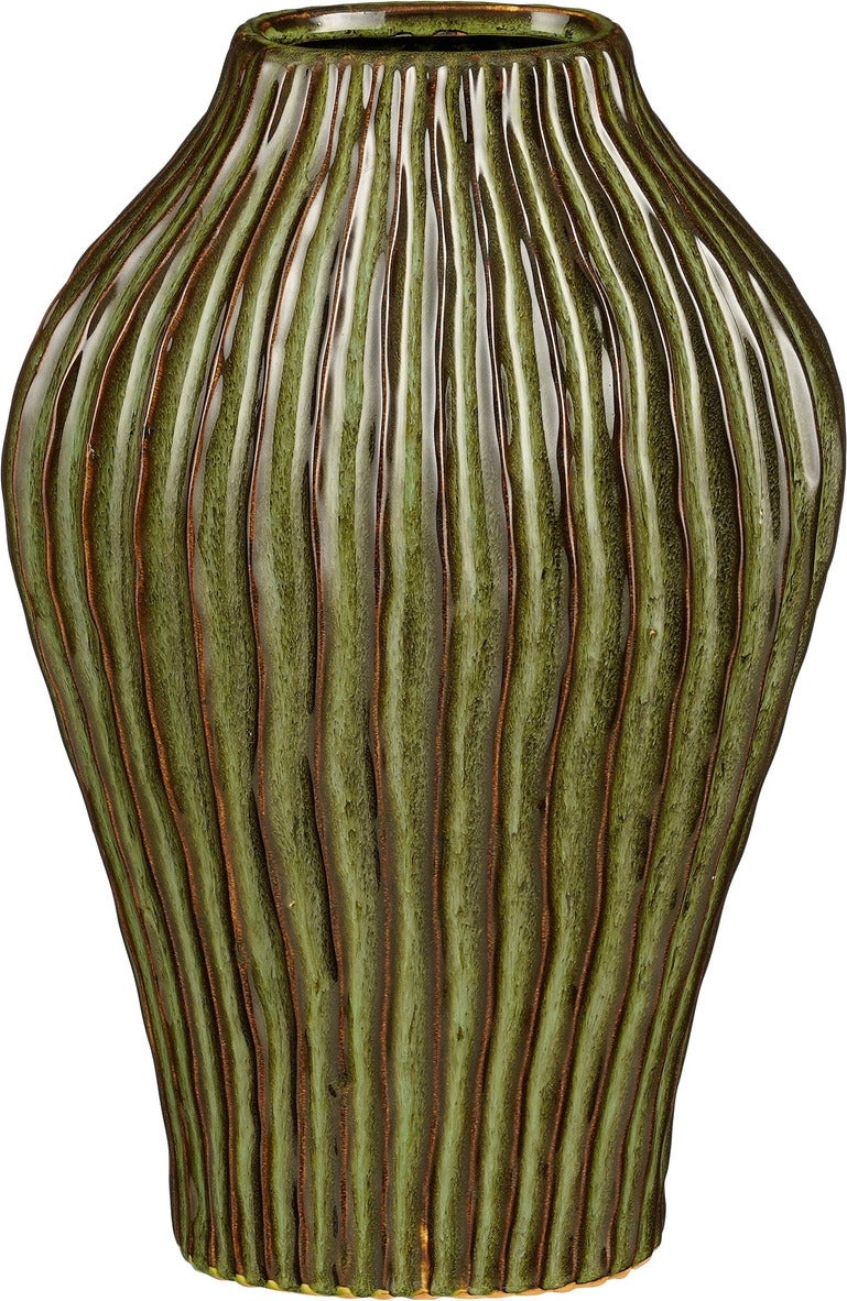 Mica Decorations vaas Timo groen / bruin D 25 H 40 cm