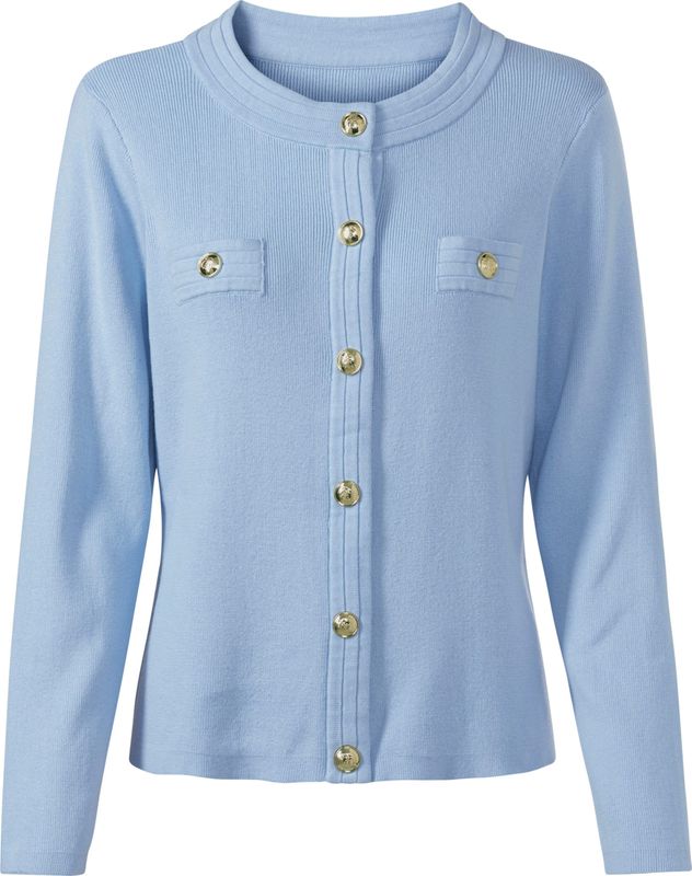 Cardigan - Ijsblauw - 100% Katoen - Lange Mouwen
