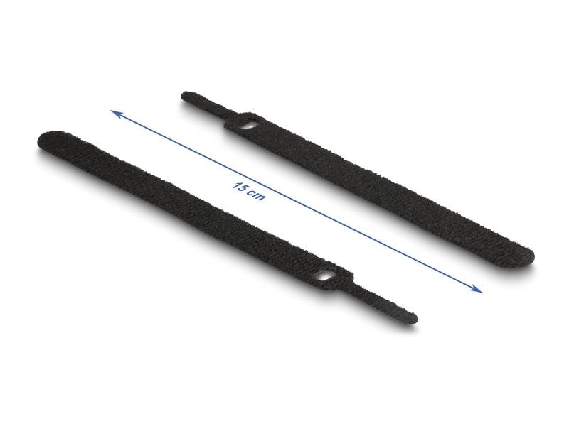 Delock Klettkabelbinder Schwarz 150 mm x 12 mm, 10 Stück Delock Klett-Kabelbinder L 150 x B 12 mm schwarz 10 Stück