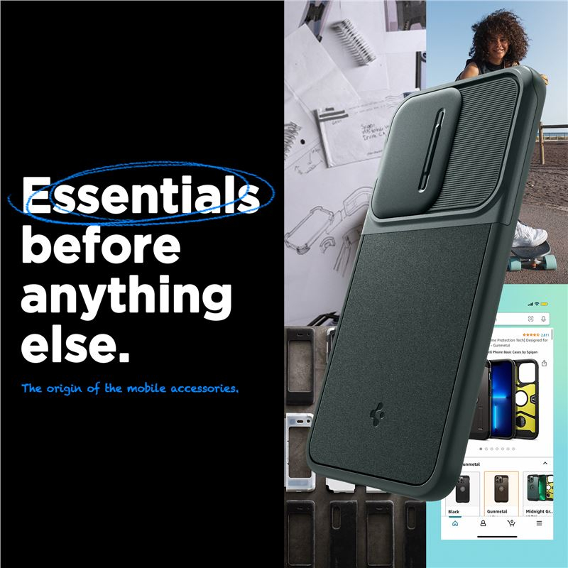 Samsung Galaxy A55 Optik Armor Hybrid Case Hülle mit Cam-Slider (ACS07536) - Abyss Green (Grün)