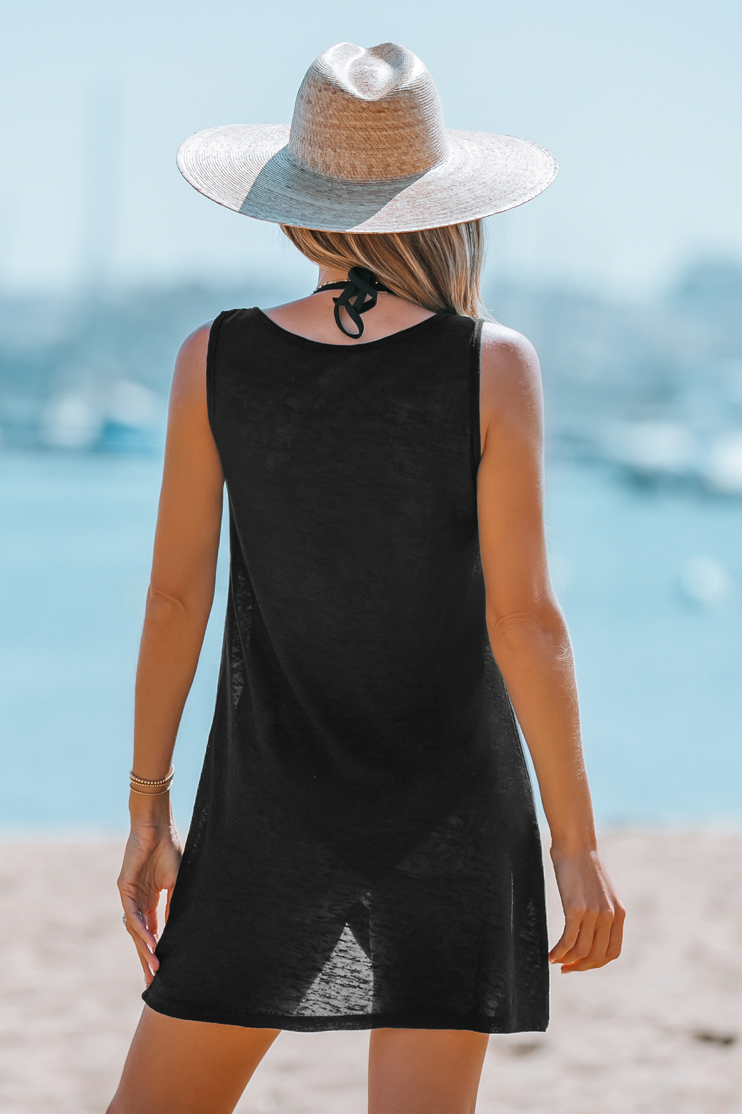Robe cover up mini torsadée