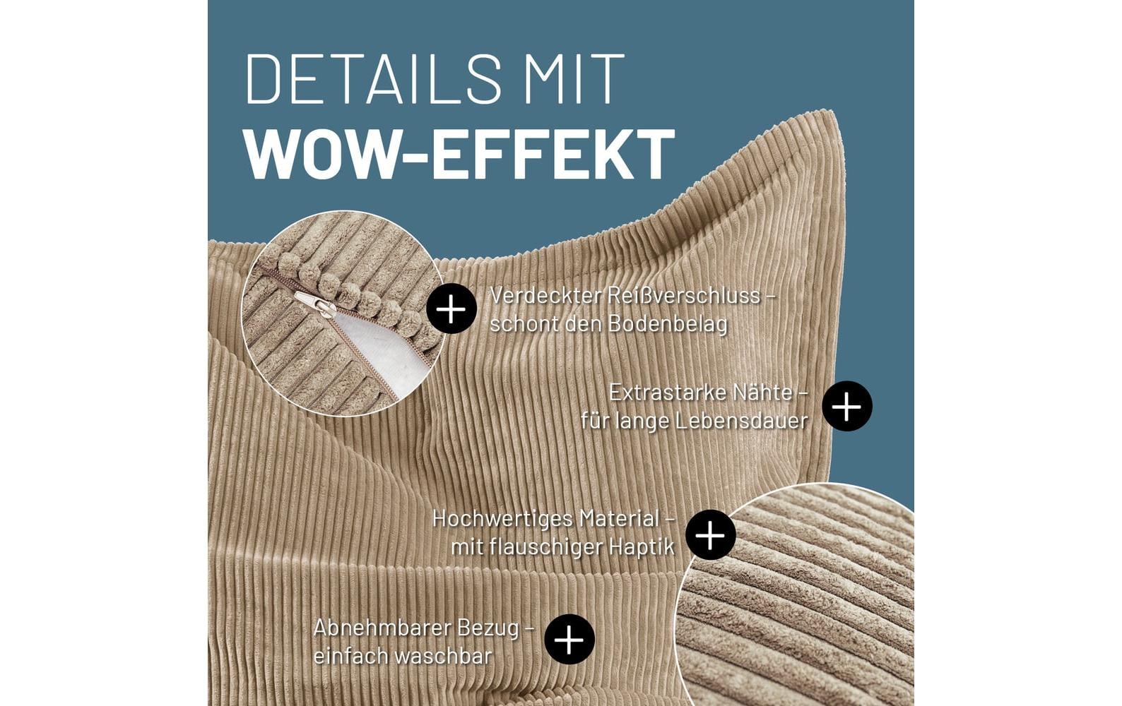 Lumaland Sitzsack »Cord 380 l« Sitzsack für Innen