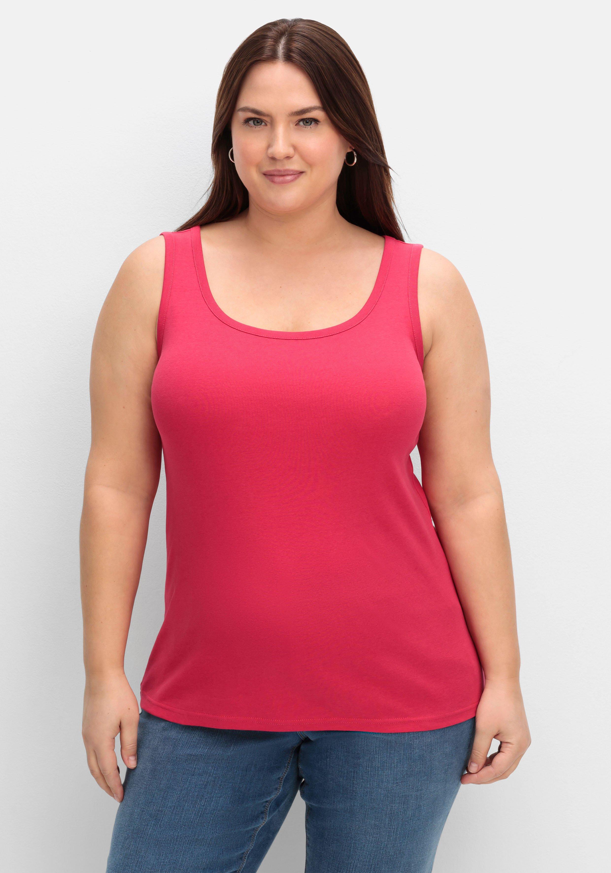 Tanktop aus Baumwolle, mit Rundhalsausschnitt