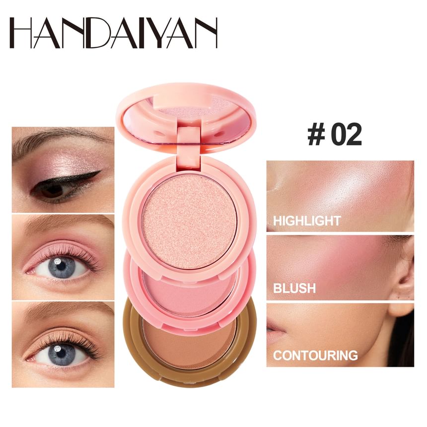 HANDAIYAN - 3-in-1 highlight blush contourpalette - 3 soorten
