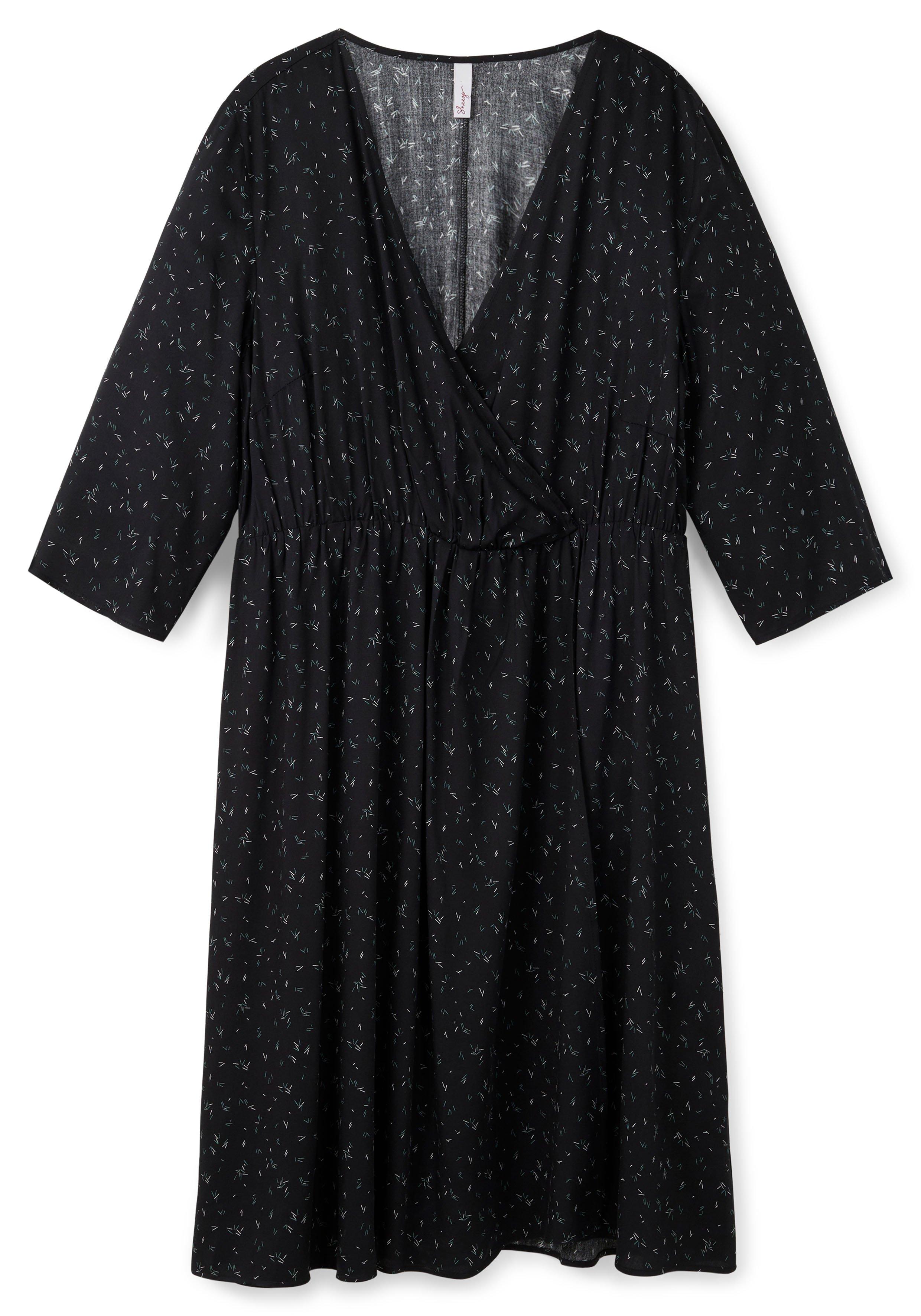 Kleid in Wickeloptik, mit Alloverprint