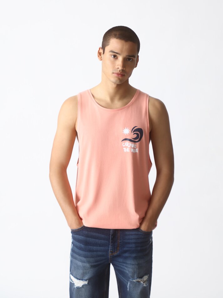 Regata estampada - Laranja Fluorescente
