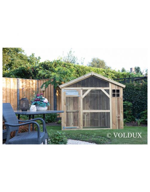 Voldux Volière S2 Rechts - Vogelverblijven - 215x70x185 cm Naturel
