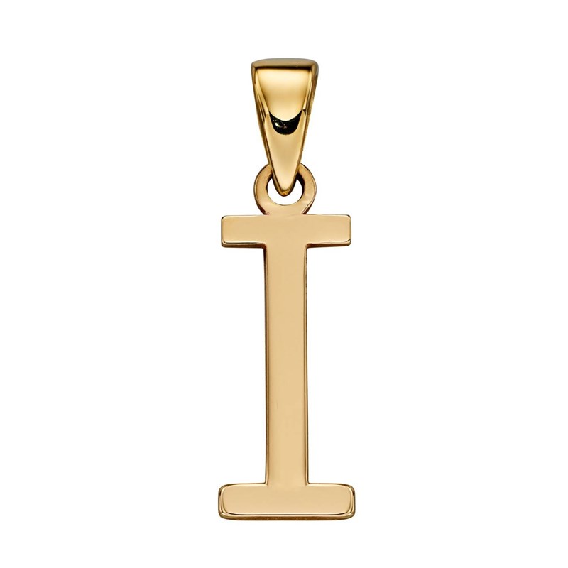 Collier lettre I en or 375/1000