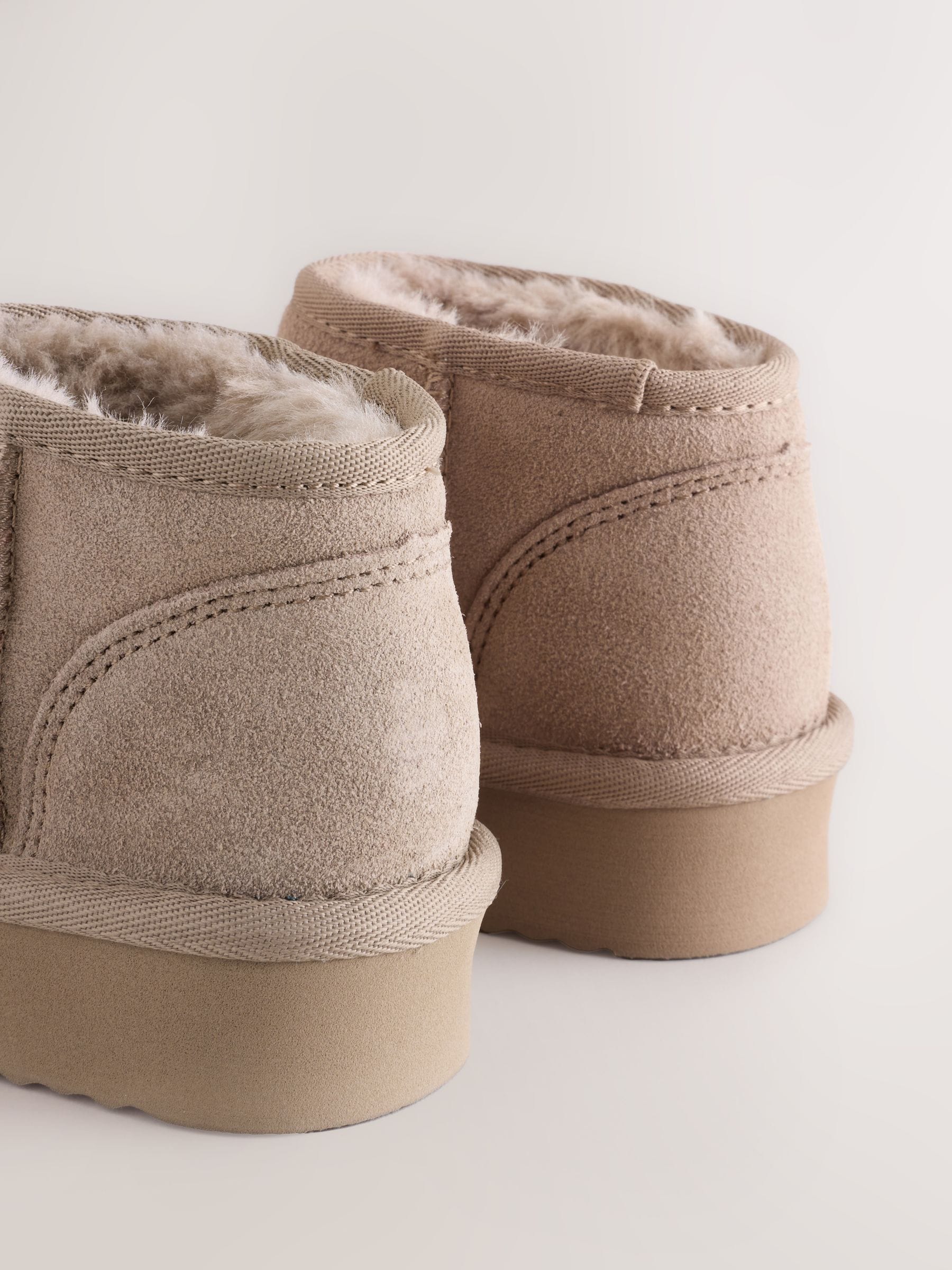 Lichtbruin - Lage schoenen mini warmgevoerde waterafstotende suède Boots