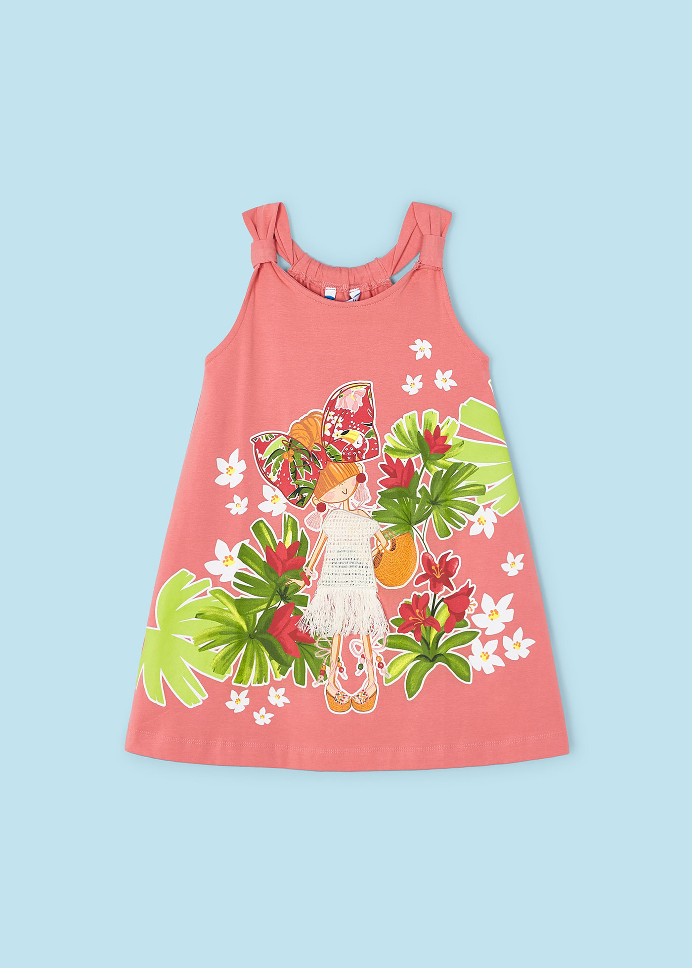 Vestido Better Cotton com estampa de flamingos para meninas