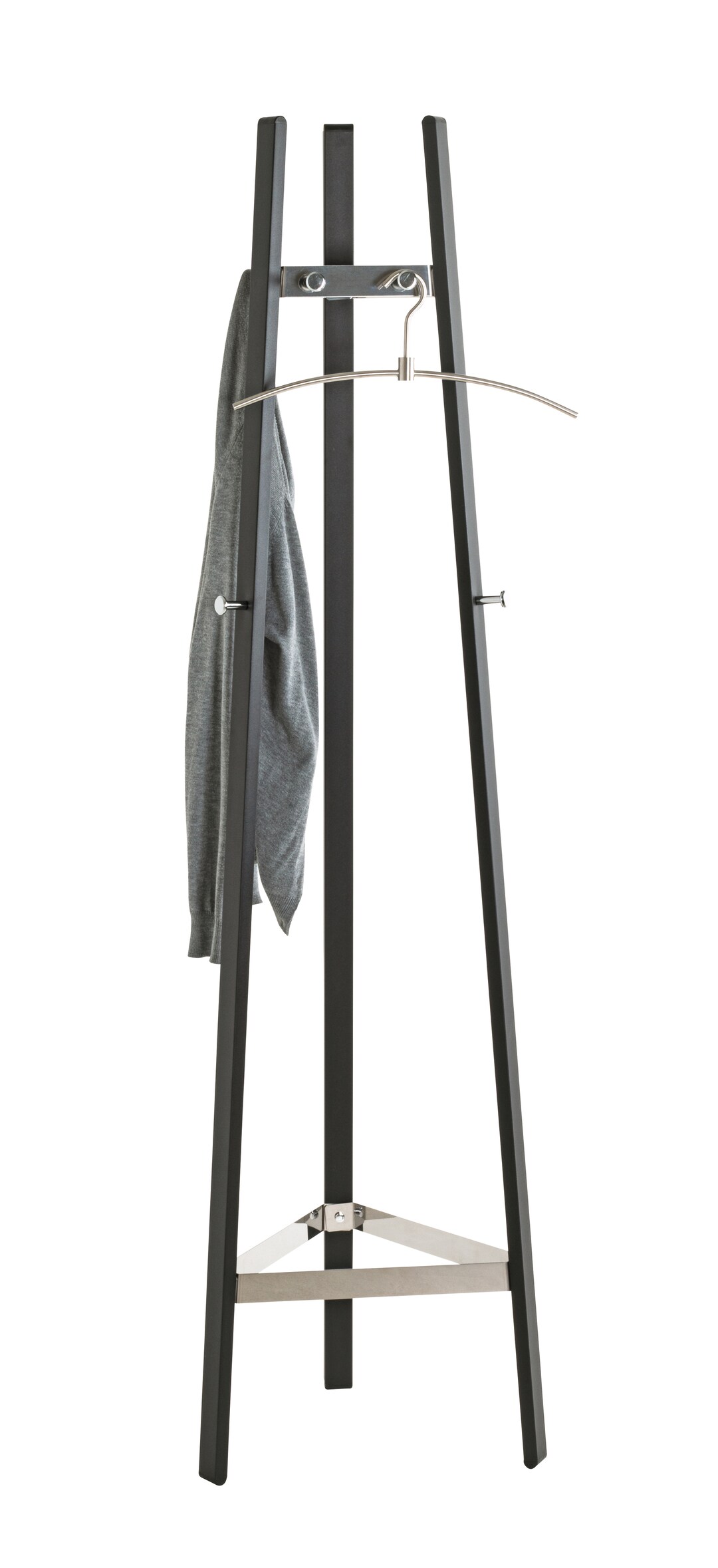 Garderobenständer PAUL 47 x 177 cm Metall Chrom/schwarz