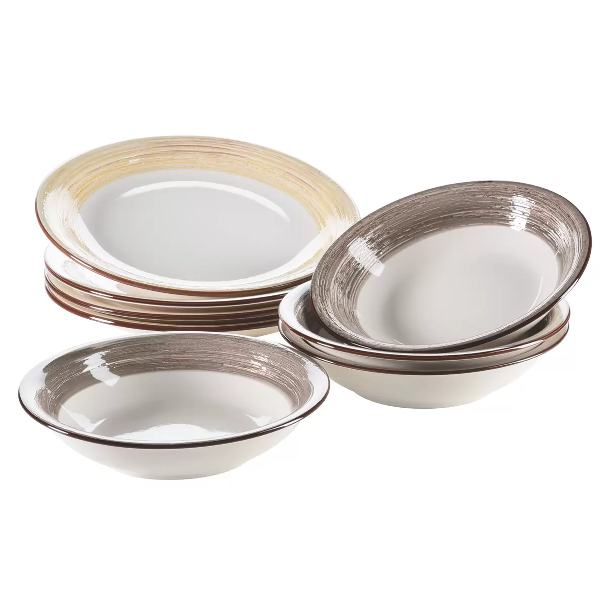 Tafelservice 8-tlg. DUOLE beige,braun