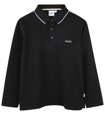 BOSS Polobluse - Sort m. Bl?