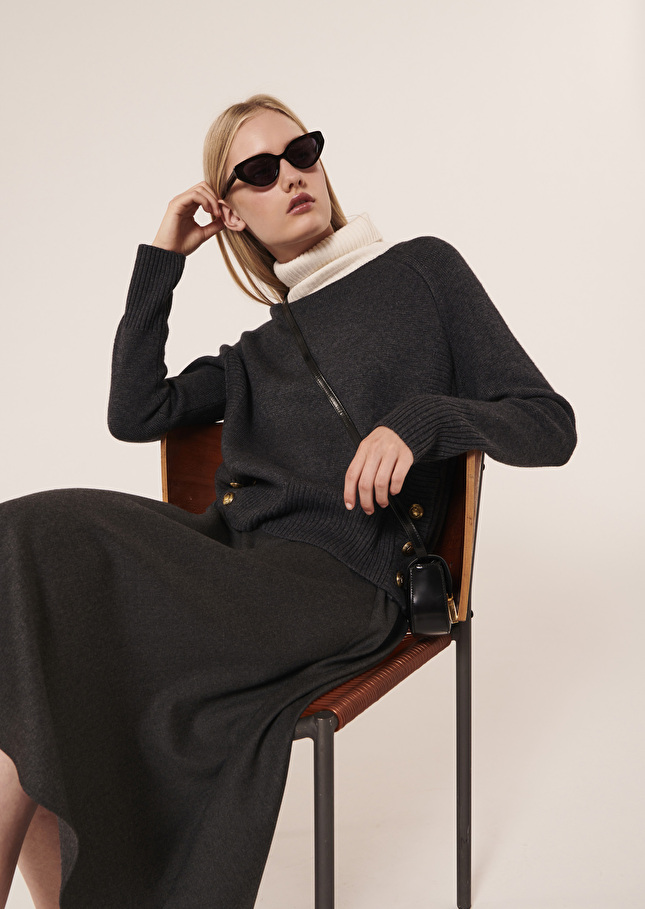 Pull Praguegris en laine
