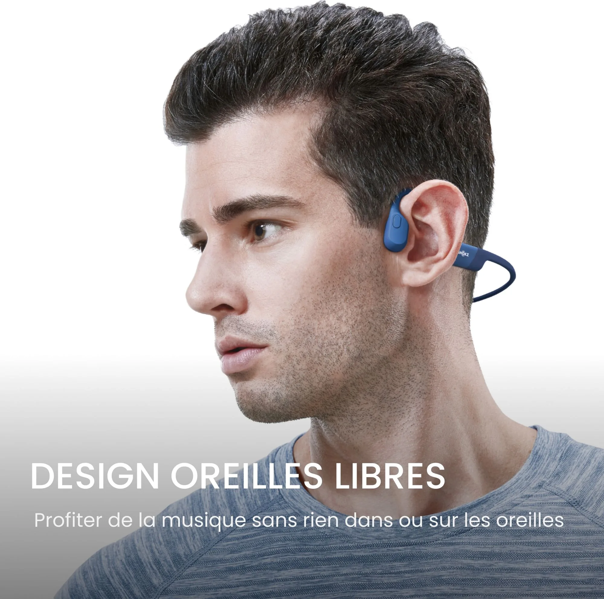 Shokz Open Run Bleu (USB-C) Écouteurs Bluetooth