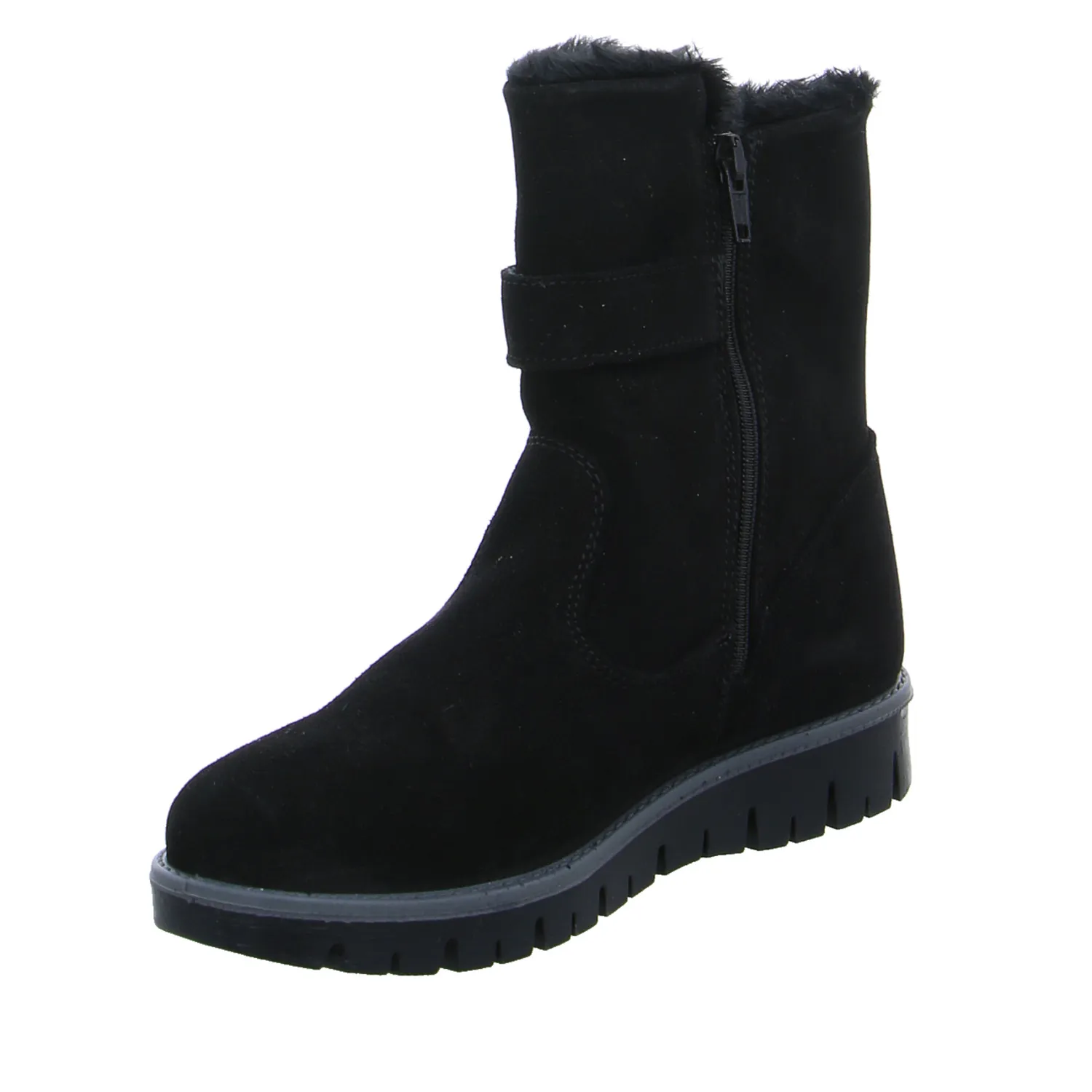 SCHUHENGEL Mädchen-Winter-Bottine Schwarz Leder  Stiefelette