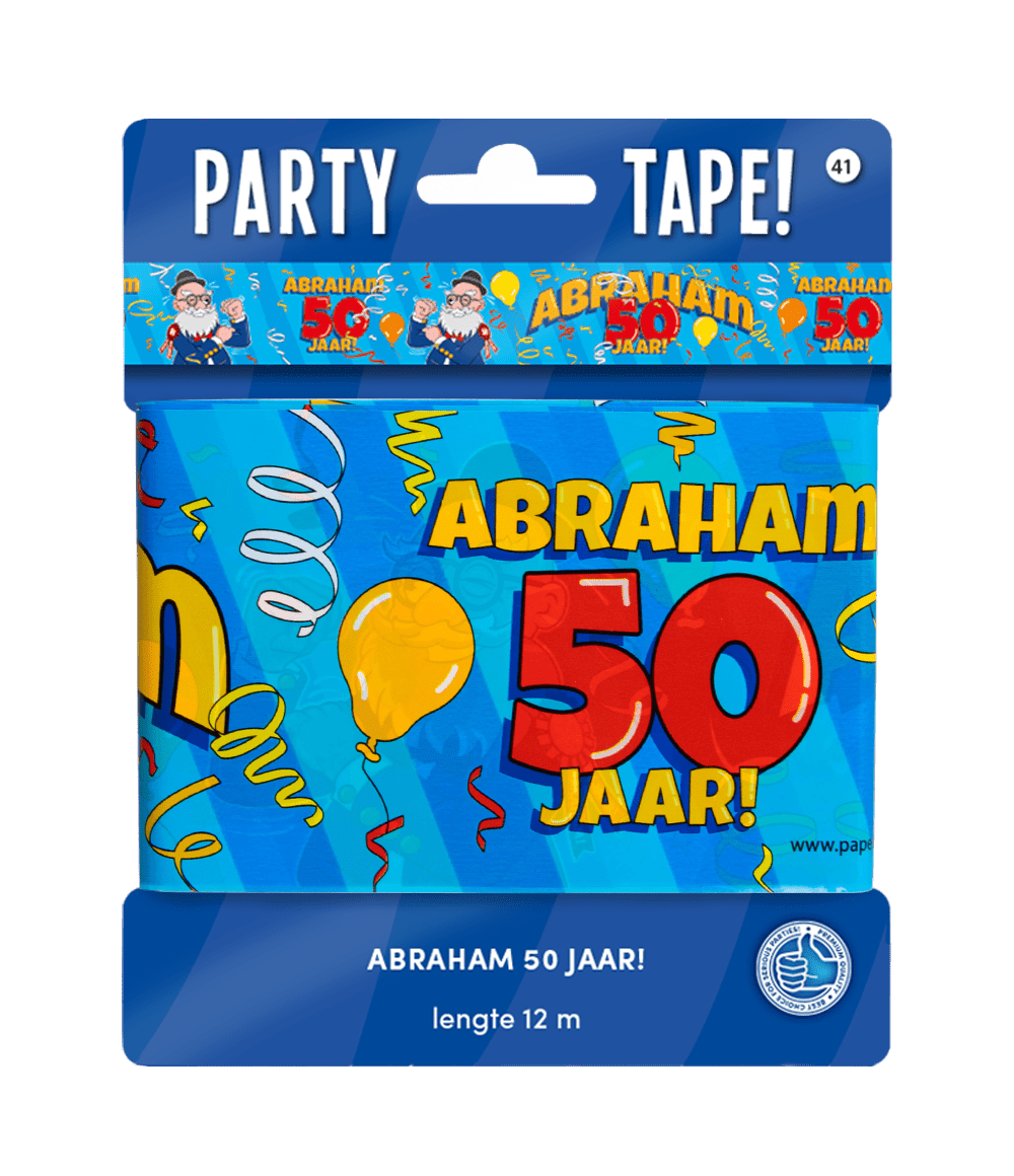 Abraham Afzetlint 50 Jaar Cartoon 12m