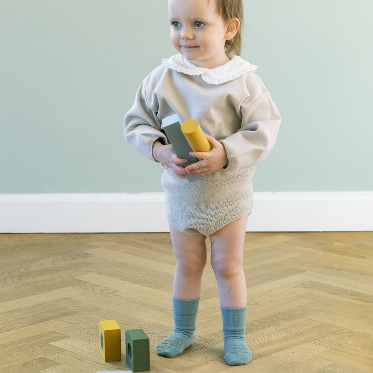 GoBabyGo Skridsikre Strømper Bambus Dusty blue