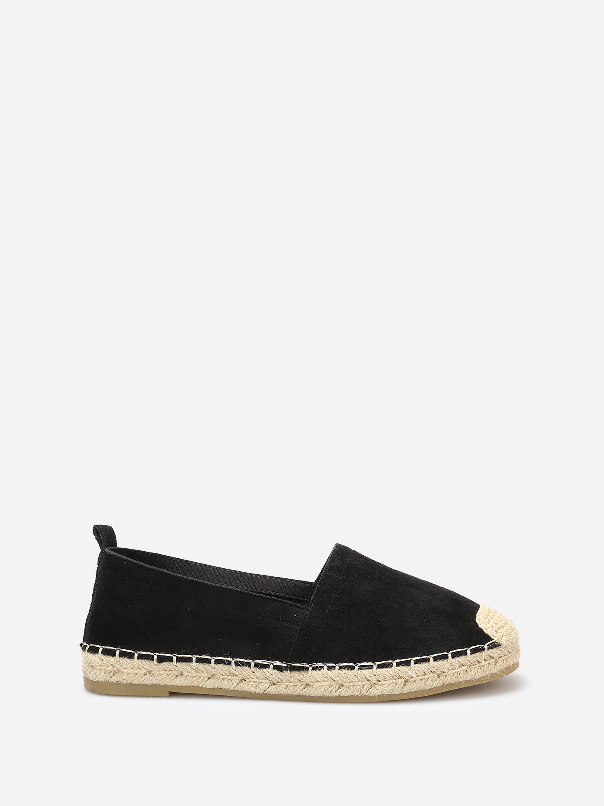 Espadrilles en suédine à bout carré- Noir