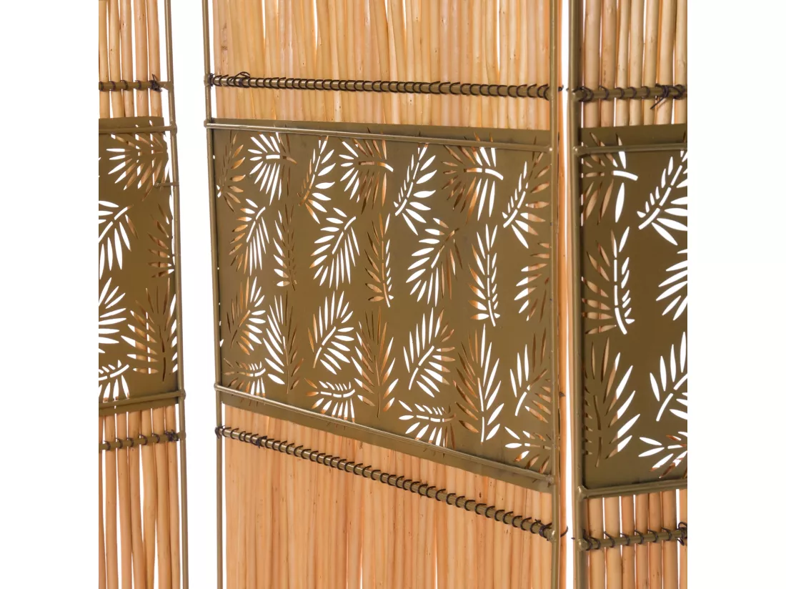 PARAVENT Oasis 3 pièces. 170x120 cm, bois de saule ondulé couleur miel