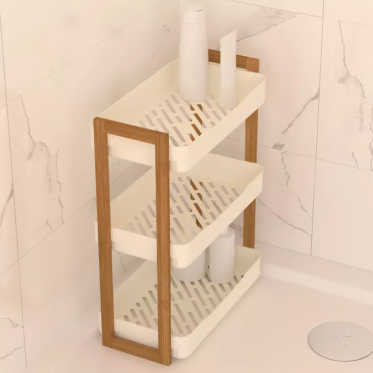 Etagère de salle de bain 3 niveaux (H45 cm) Natureo Blanc